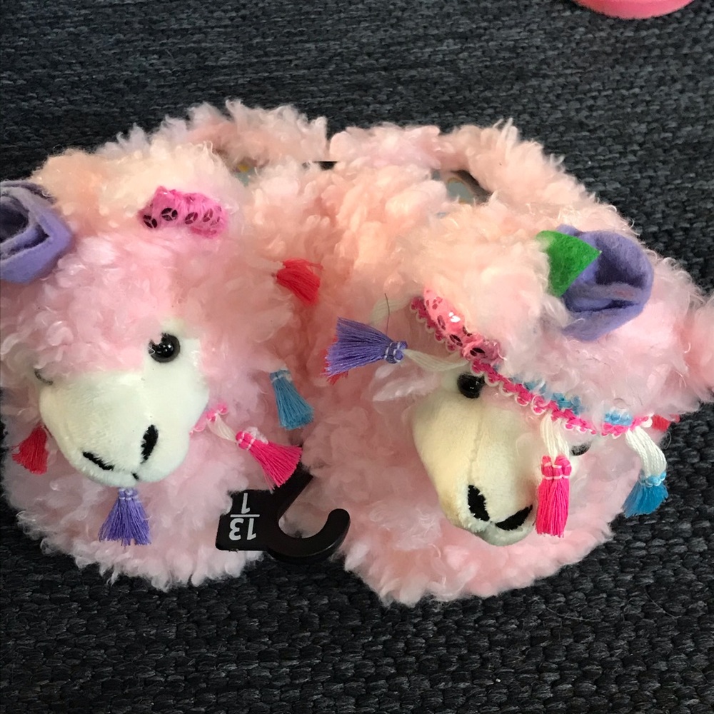 New Pink Llama slippers